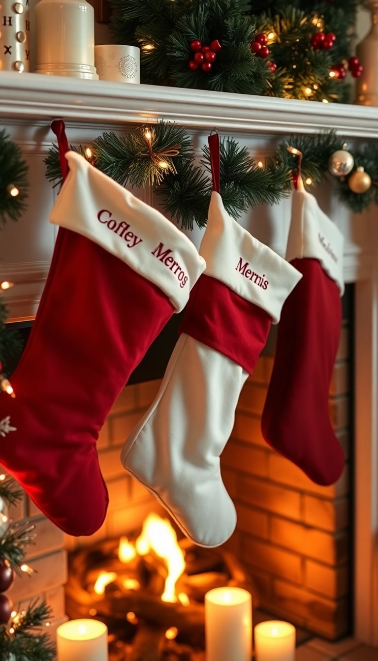 19 Cozy Christmas Decor Ideas That’ll Make Your Home Feel Like a Winter Wonderland (You’ll Want #7!) - 12. Personalized Stockings