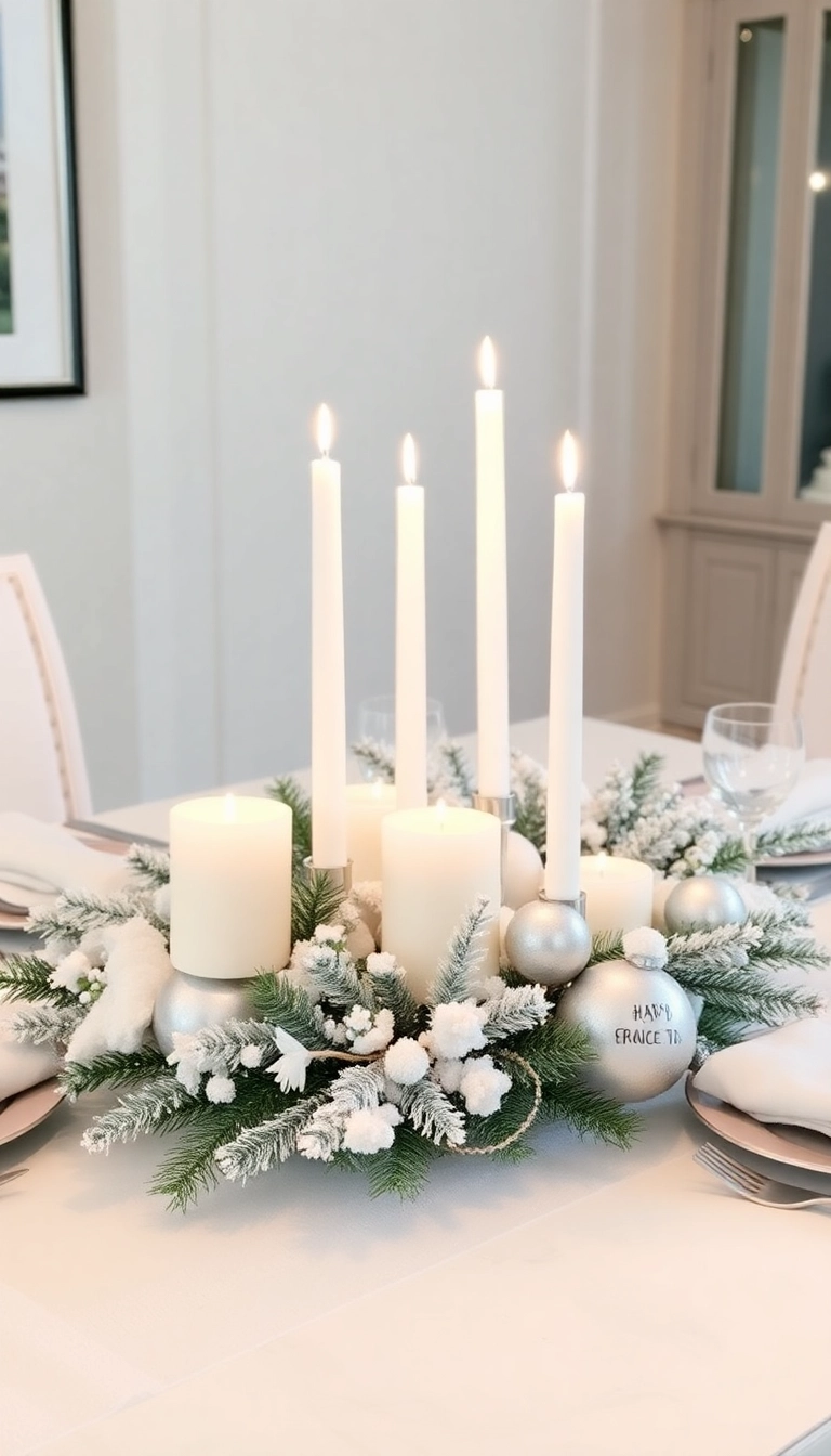 19 Cozy Christmas Decor Ideas That’ll Make Your Home Feel Like a Winter Wonderland (You’ll Want #7!) - 19. Winter Wonderland Table Centerpiece