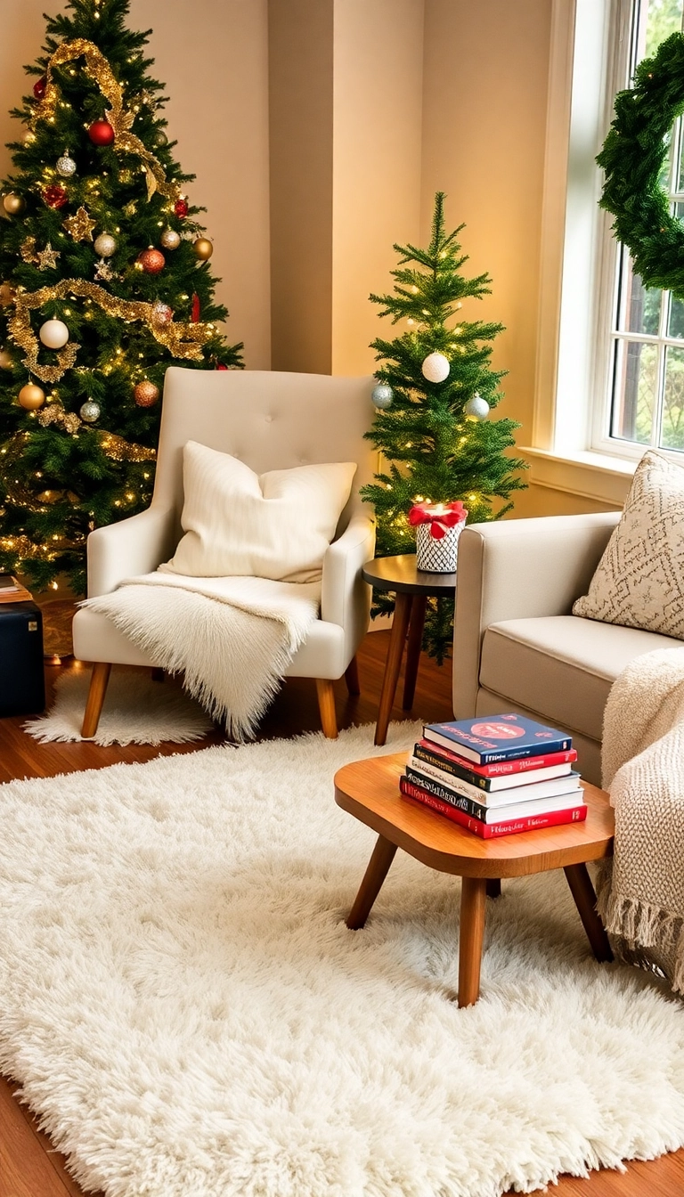 19 Cozy Christmas Decor Ideas That’ll Make Your Home Feel Like a Winter Wonderland (You’ll Want #7!) - 4. Plush Rugs