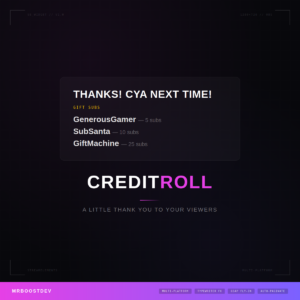 CreditRoll Widget